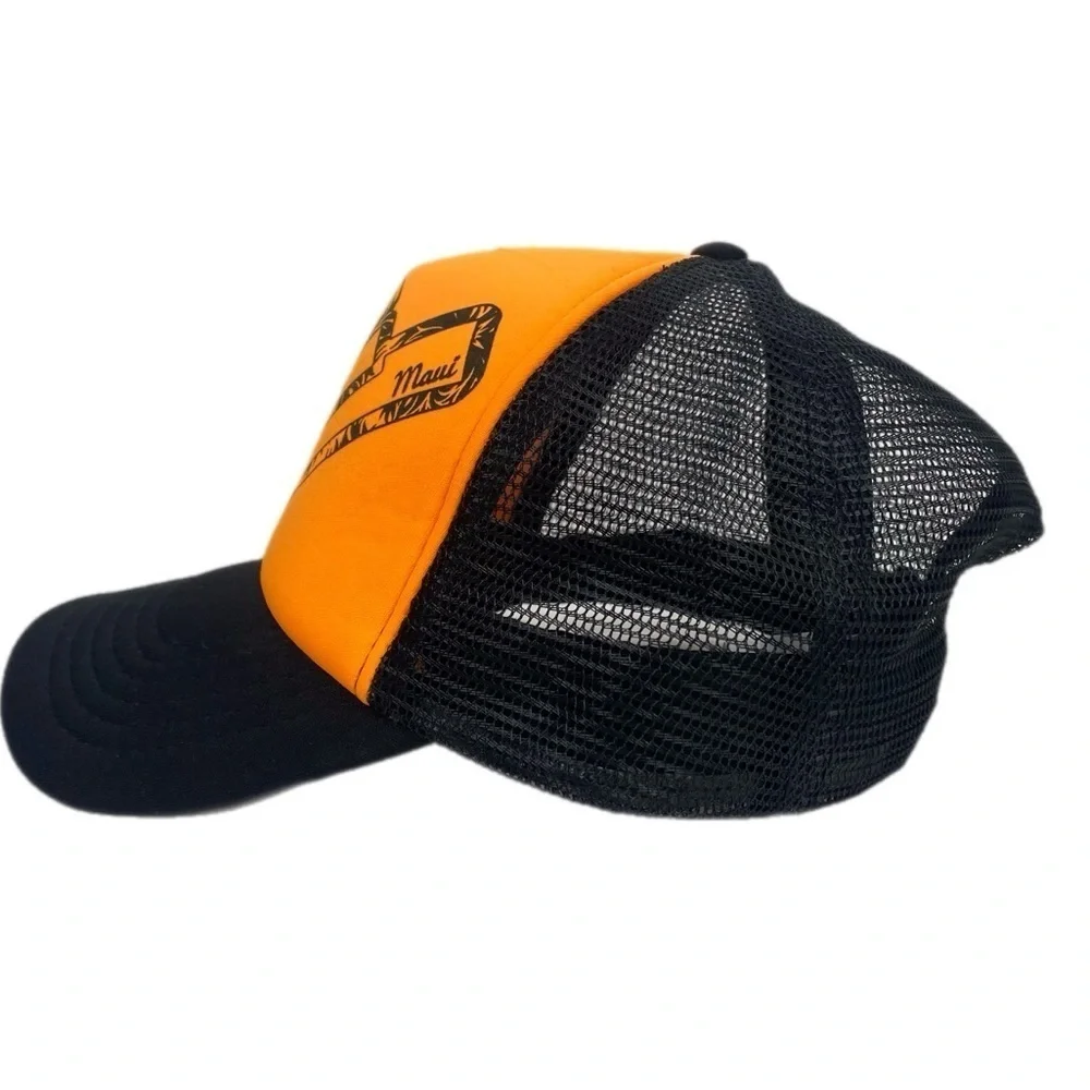 Hawaiian Headwear Kids’ Maui Shaka Orange Black Snap Back Adjustable Trucker Hat